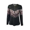 Women's Elegant Long Sleeve Shirt | Half Zipper Front, Perspective Proof, Geometric Printing