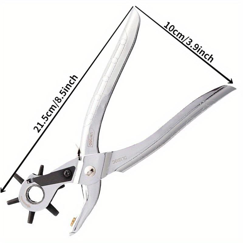 1PC 9-inch Punch Pliers 0-4mm Belt Watch Belt Paper Hole Punch Six Kinds of Aperture Adjustable Diameter Belt Punch. Light Grey