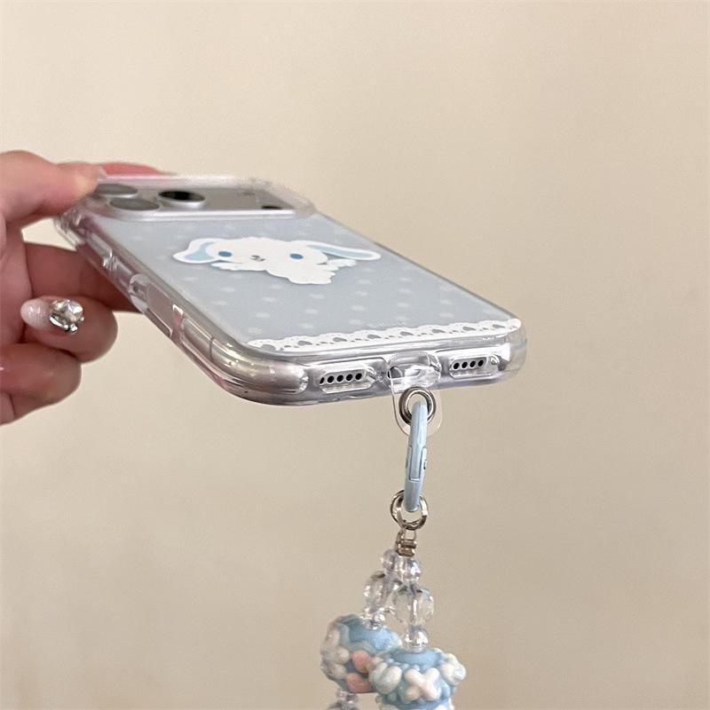 Blue Polka Dot Cinnamoroll iPhone 17/16 Pro Max/15/14 Cute Cartoon Case
