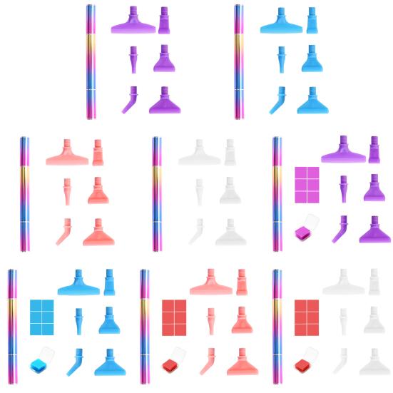 1 set set de instrumente pentru pictura cu strasuri, prindere confortabilă, pix de găurit cu fir colorat, cu capete de schimb pentru bricolaj