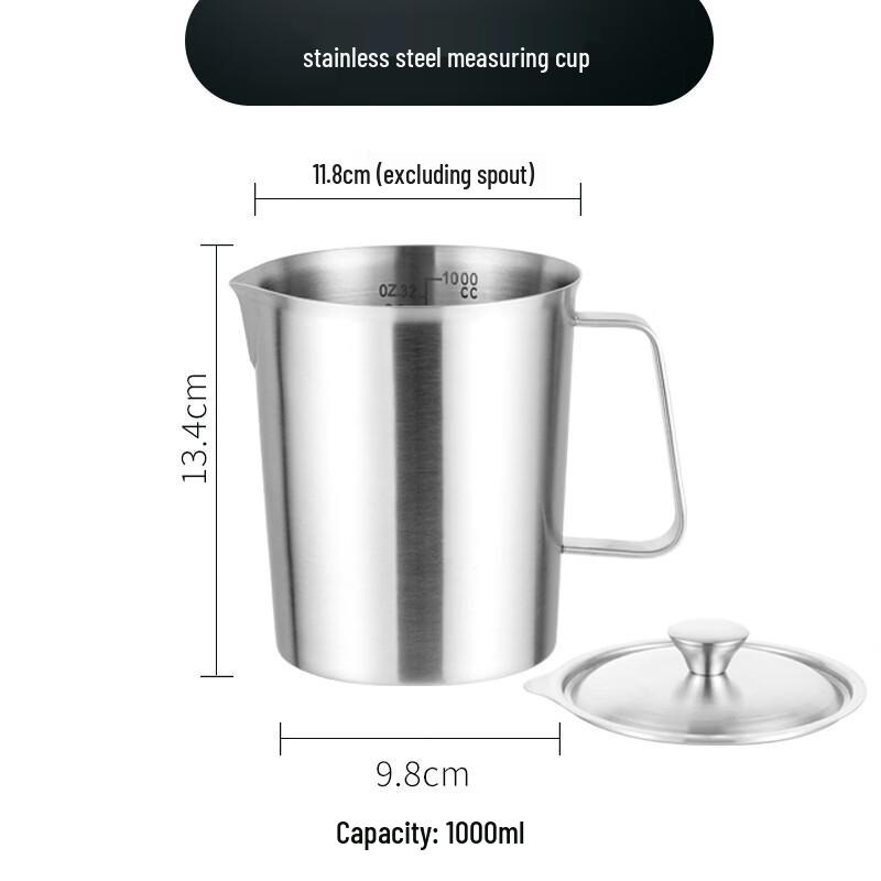 Xihe Thickened 304 Stainless Steel Measuring Cup with Lid