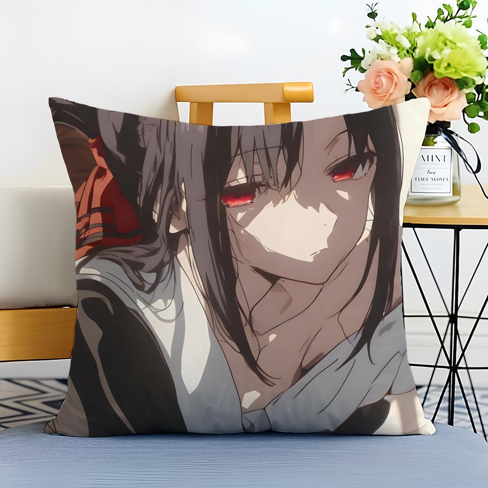 

KKaguya sama Love is War Cushion Cover Washable Linen Pillowcase Soft for Sofa Bed Cozy Home Room Decor 30x30cm