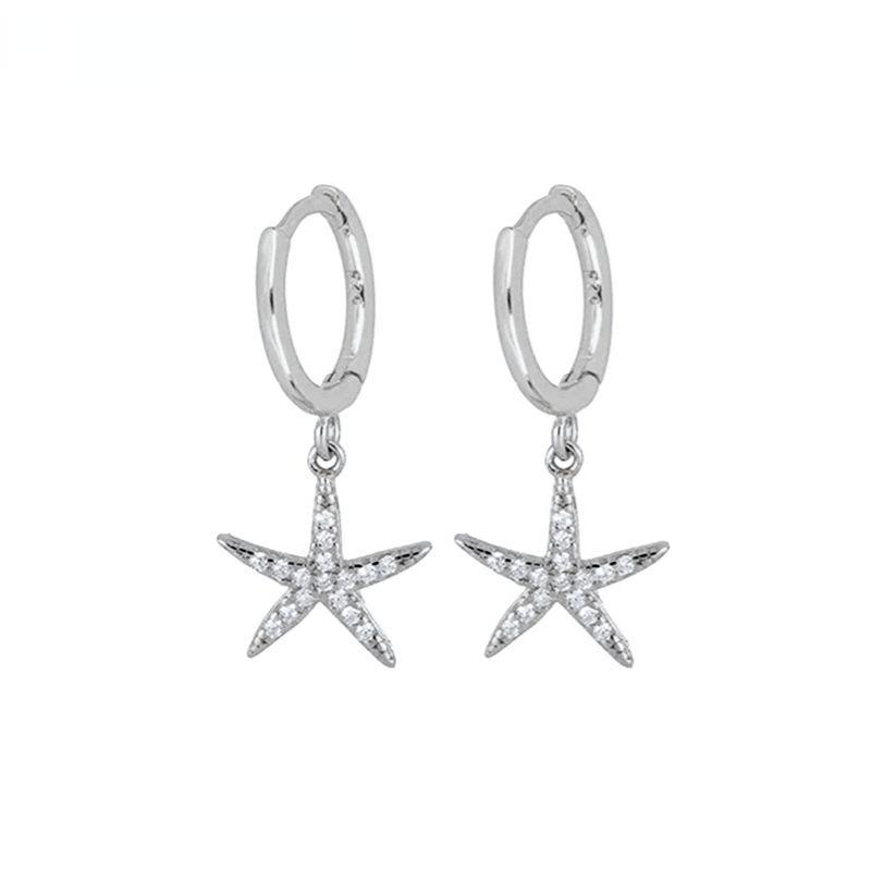 925 Silver Needle Vintage Geometric Pendant Earrings Round/Square/Shell Earrings for Women Fashion Jewelry Pendientes