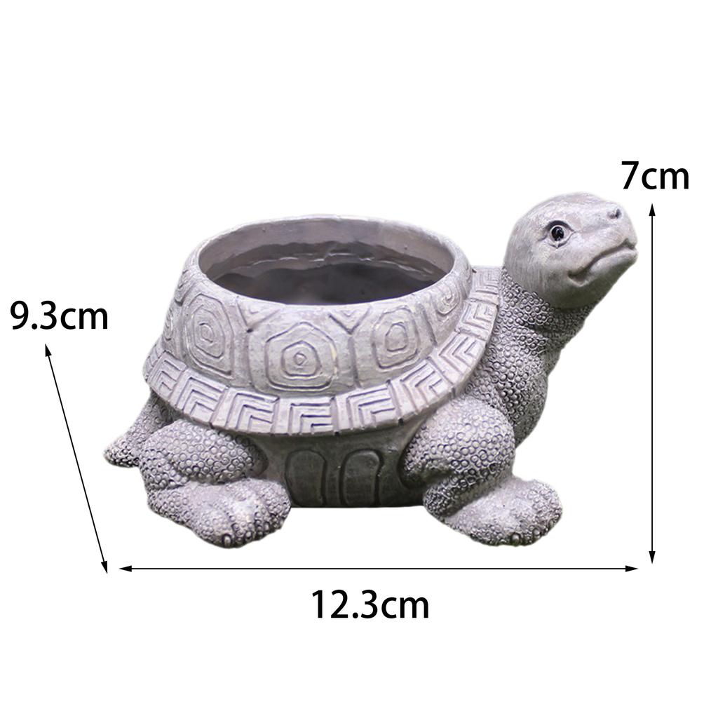 Turtle Planter Pot Collectible Artwork Flower Pot for Cabinet Backyard GiftResin Succulent Pots Holder Creative Decorative