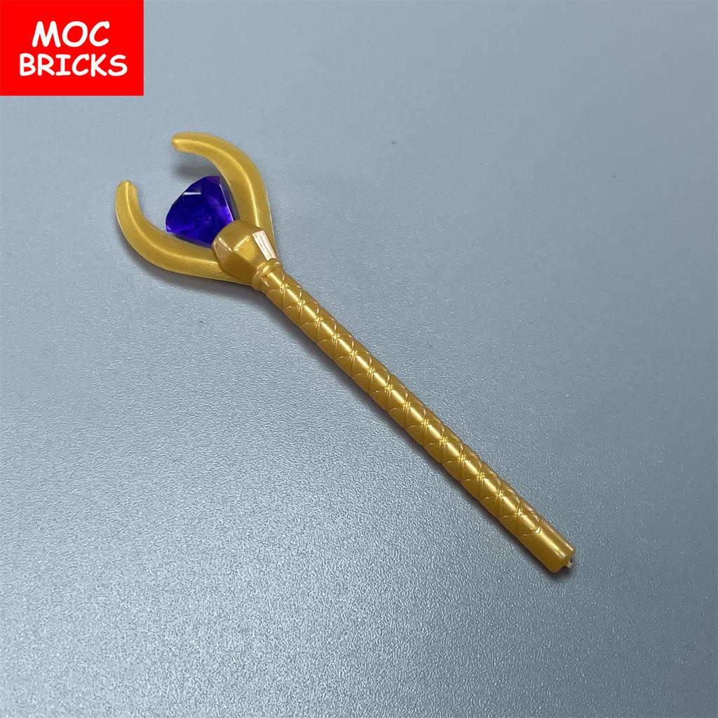 MOC Bricks 4cm Figure Sceptre Gem Rock Wand Stick Building Blocks 93252 30153 Assembled Particles Children's Toys