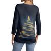 Women's Casual Fashionable Sexy Comfortable V-Neck Christmas Three-Quarter Sleeve Top