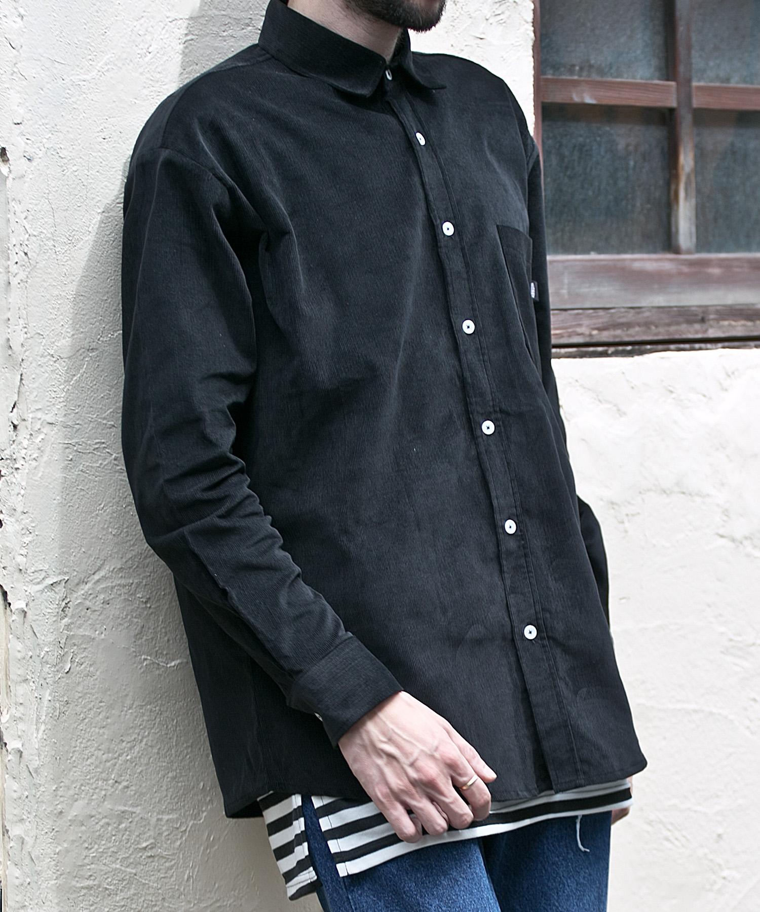 Johnny West Corduroy Loose.Fit Shirts (Black) 48(95)