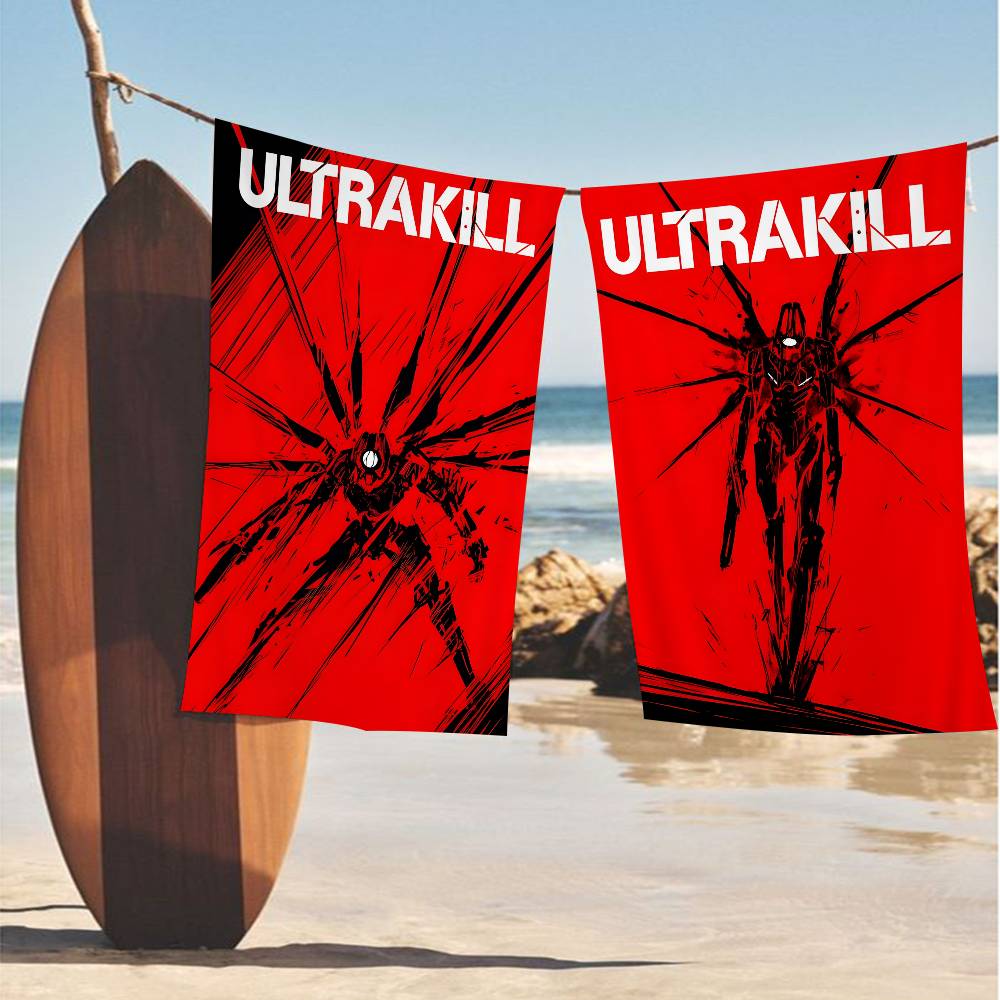 STEAM GAME U-ULTRAKILL Microfiber Printed Beach Towel Mountain Climbing Yoga Beach Swimming Running Absorbent Soft Towel