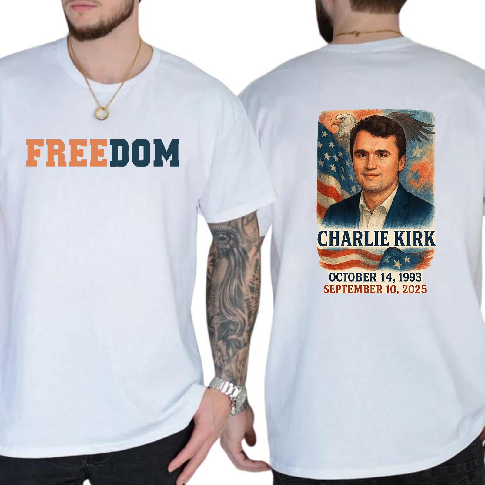 

Charlie Kirk Freedom Shirt Charlie Kirk T-shirt Human Rights Tee Funny Political Shirt Protest T-shirt Unisex Freedom Tee 4XL