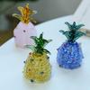 Figura de Piña de Vidrio Soplado a Mano Coleccionable Mini Adornos de Fruta Escultura de Piña de Cristal Artificial para Manualidades Decoración del Hogar Cocina