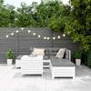 6 Piece Garden Sofa Set White Solid Pine Wood