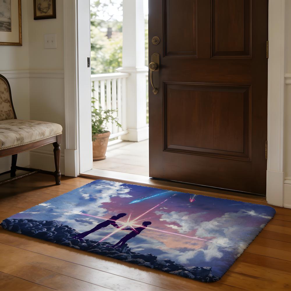 Anime Yyour Nname Hot Floor Mat Soft Flannel Absorbent Mat Non-Slip Rug Home Bedroom Bathroom