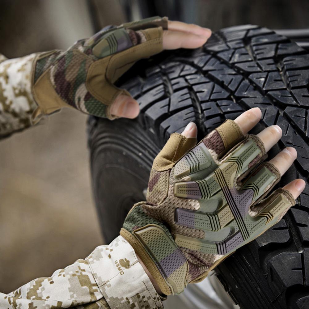 Half Finger Gloves Outdoor Sport Cycling Hunting Shooting Camping Hiking Combat Bicycle Non-slip Shock-proof Gear Men