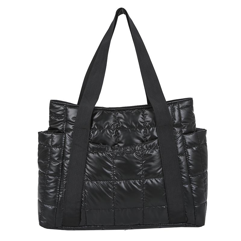 

Luxury Design Lattice Totes Women s 2021 New Winter Down Cotton Jacket Bags Brand Shoulder Bag Female Shopping Handbag and Purse