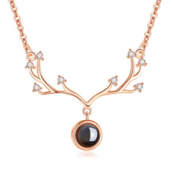 

100 языков, ожерелье «Я люблю тебя», женская мода, «Олень тебя поймал», олений рог, ошейник-цепочка