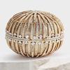 WHTUOHENG Ball Clear Crystal Clutches Evening Bag Women Luxury Diamond Prom Wedding Bridal Purse Rhinestone Mini Minaudiere