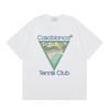 T-shirt Imprimé Casablanca Hommes Femmes Coupe Ample Manches Courtes Haut Décontracté