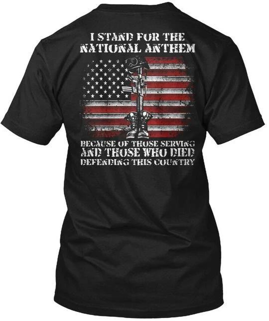 American Veteran Us I Stand For The National Anthem TTshirt Made in USA S to 5XL S