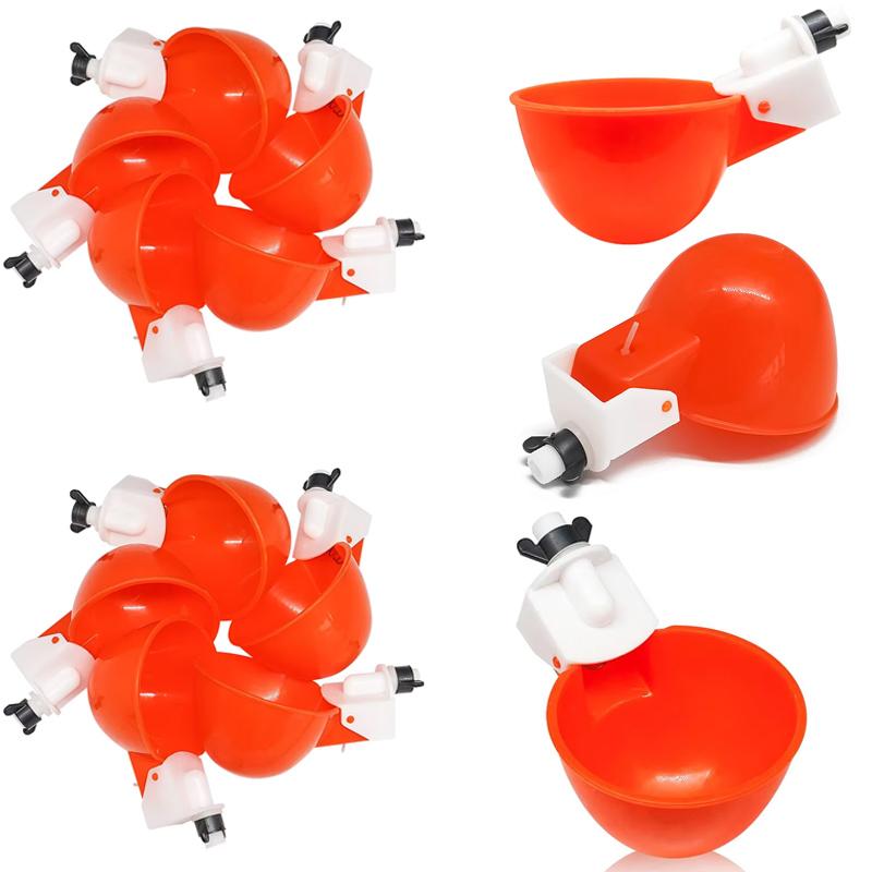 8Pcs Plastic Automatic Chicken Drinker Bowl Duck Drinking Cup Chicken Goose Feeder Poultry Bowls and Drinkers Cups Water Tools