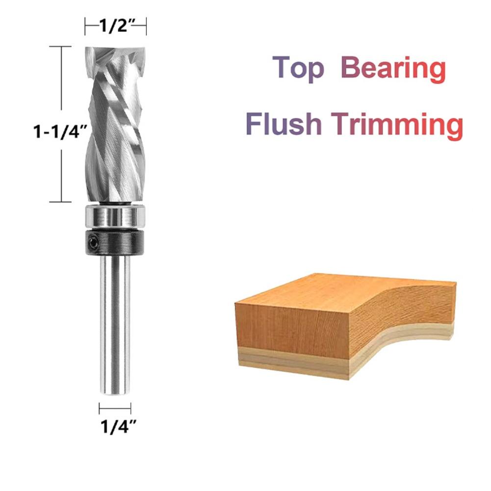 Router Bit 1/4 Shank  Spiral Trimming Cutter Carbide Milling Tool For Wood Trimming Particleboard Woodworking Milling Cutter
