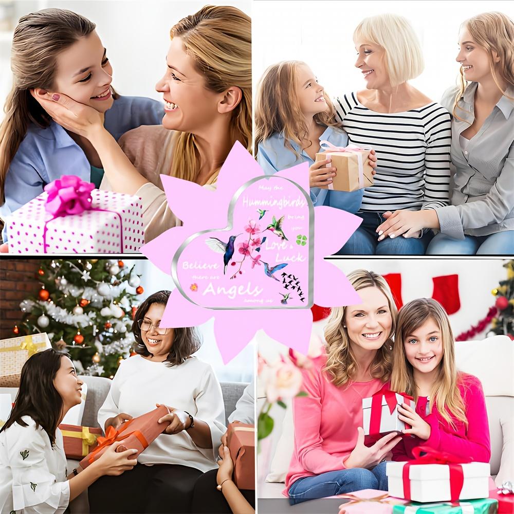 Vintage Acrylic Sign, Hummingbird Heart Gift for Women - Christian Inspirational Acrylic Keepsake with "May the Hummingbirds Bring You Love & Luck"