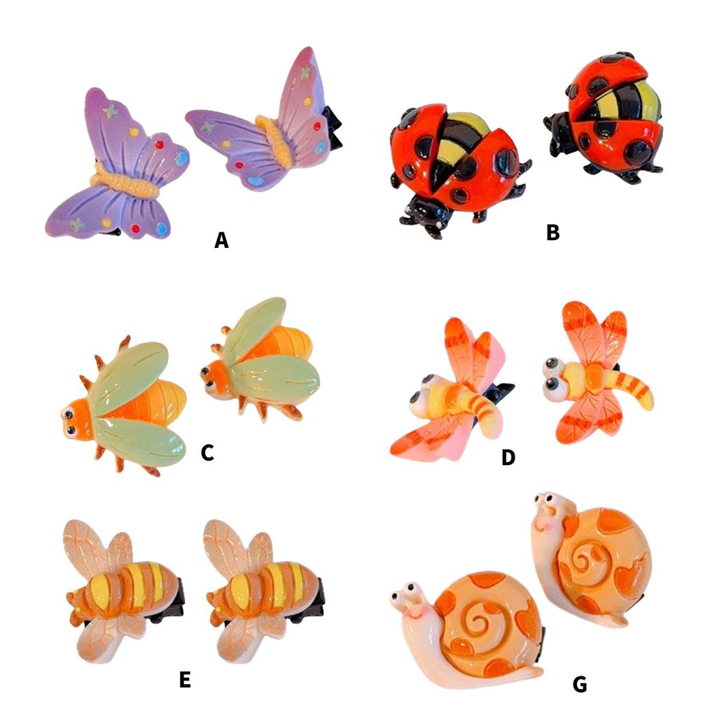 Girls Hair Clip Ladybird Women Kid Hairgrips Butterfly Headdress Barrettes Snail Shape Sweet 2000s Girls Hairpins