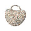 Fashionable Florals Print Heart Cosmetic Case Quilted Construction Spacious Toiletry Bag for Women Girls Travel