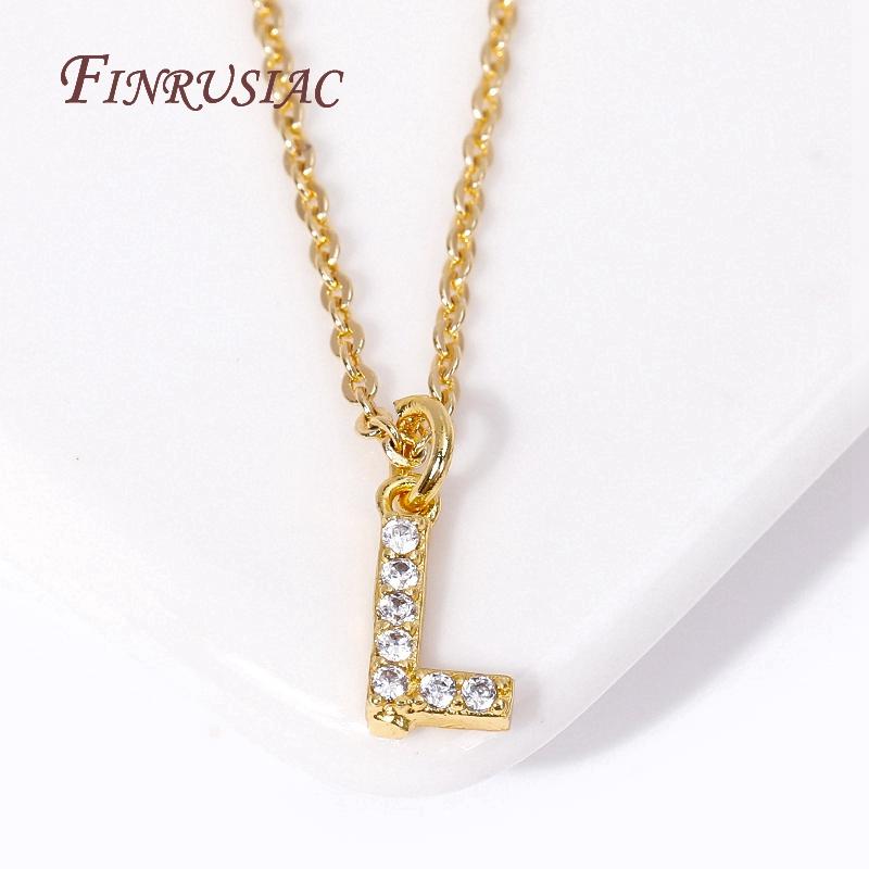 Classic A-Z Initial Letter Pendant Necklace Female 18K Gold Plated Simple Choker Neck Chain Woman Necklaces Jewelry Gifts