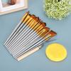 17Pcs Painting Brush Set Acrylic Professional Silver Round Rod Nylon Wool Art