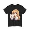 Chica de Anime con Camiseta de Gato Kawaii, Camiseta para Amantes de la Cultura Japonesa, Camiseta Otaku