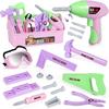 Kids Tool Set with Toy Drill and Tool Box, Pretend Play Construction Tools Toy Gifts for Toddlers Girls Kids Aged 3 4 5 6 7