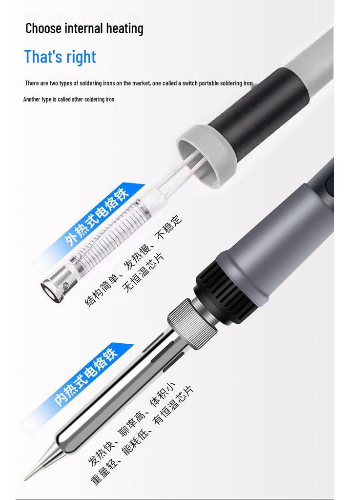 Adjustable Temperature 60W/80W/120W Electric Soldering Iron with Digital Display - Inner-Heated EU Standard Repair Kit.