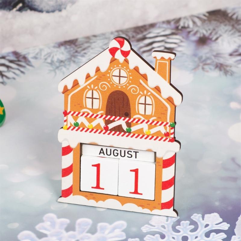 Christmas Calendar Wood Design Festival Table Decoration Countdown Calendar with Numbered Days