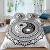 Black And White Duvet Cover Set Bohemian Mandala Bedding Set For Boys Yin And Yang Polyester Comforter Cover King Size