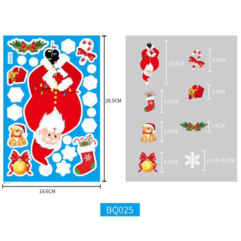 Weihnachtsspiegel-Aufkleber, Weihnachtsmann, Schneemann, Elch, Fensteraufkleber, Schneeflocke, Fensteraufkleber, Frohe Weihnachten, Frohes Neues Jahr 2025