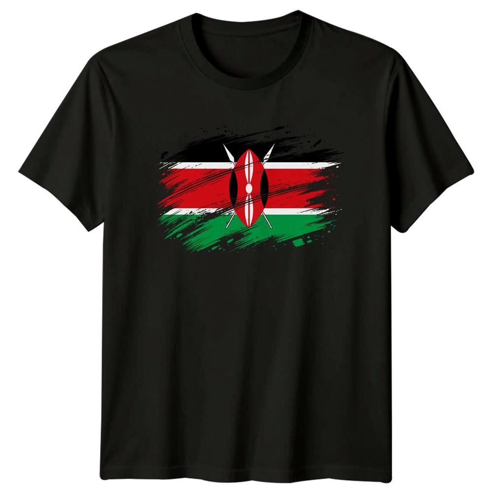 

Кения Флаг Гранж Стиль Мужская Футболка Женская Футболка Графический Унисекс Топ M