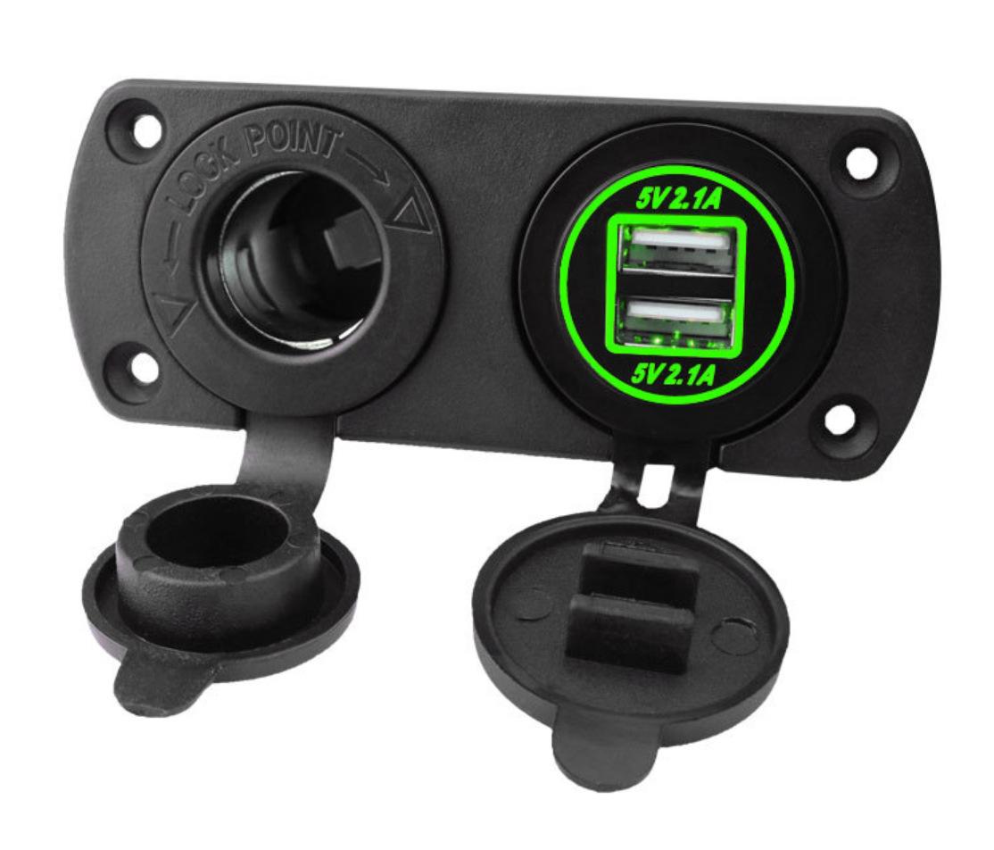 

Водонепроницаемая модифицированная автомобильная панель: 2-битный USB и гнездо прикуривателя 12 В, 5 В/4,2 А для автомобилей или яхт. Dual Slot Panel