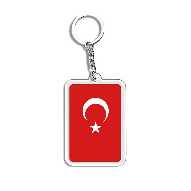 Acrylic Keychain Country Flags Collection United States Spain Russia France For Car Key Bag Gift Souvenir