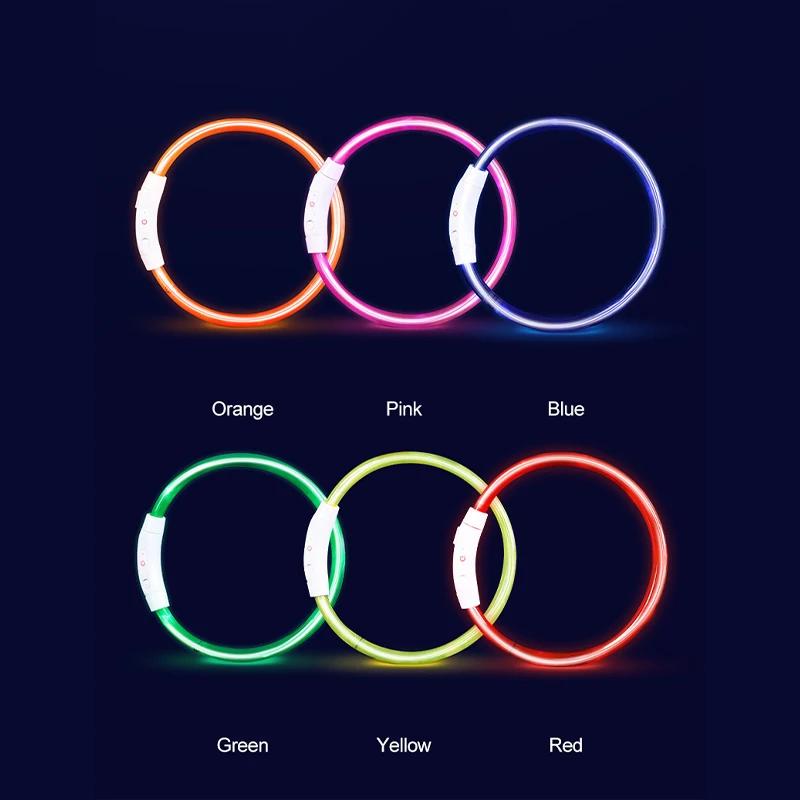 LED Light Dog Collar USB Charging Luminous Anti-Lost Necklace for Large Medium Small Dogs Pet Safety Accessory