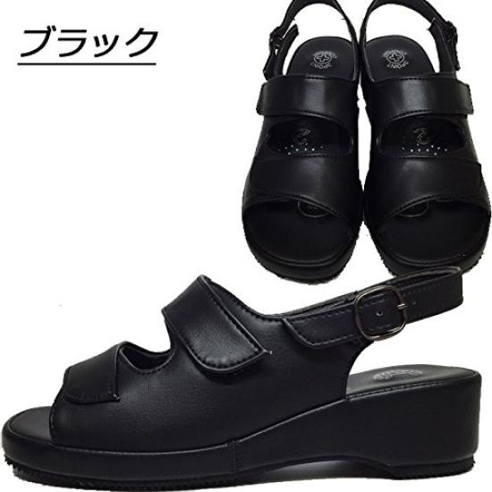 Pansy Office Nurse Back Velcro 5303 S In Sandals, Black, Comfortable, Thick-Soled, Women's Sandals, Black, Lightweight, Comfortable, Strap, Strap,