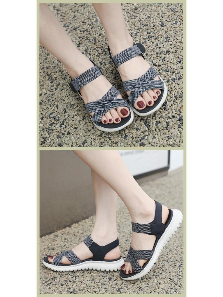 2025 Summer Women's Lightweight Sporty Sandals with Comfortable Elastic Band, Plus Size Available