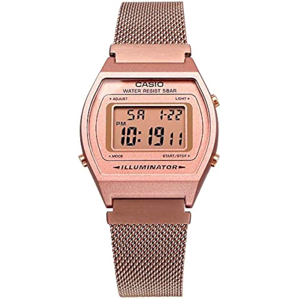 [Casio] CASIO Digital Watch Vintage Series B640WMR-5A Unisex Rose Gold Mesh Metal Band Overseas M...