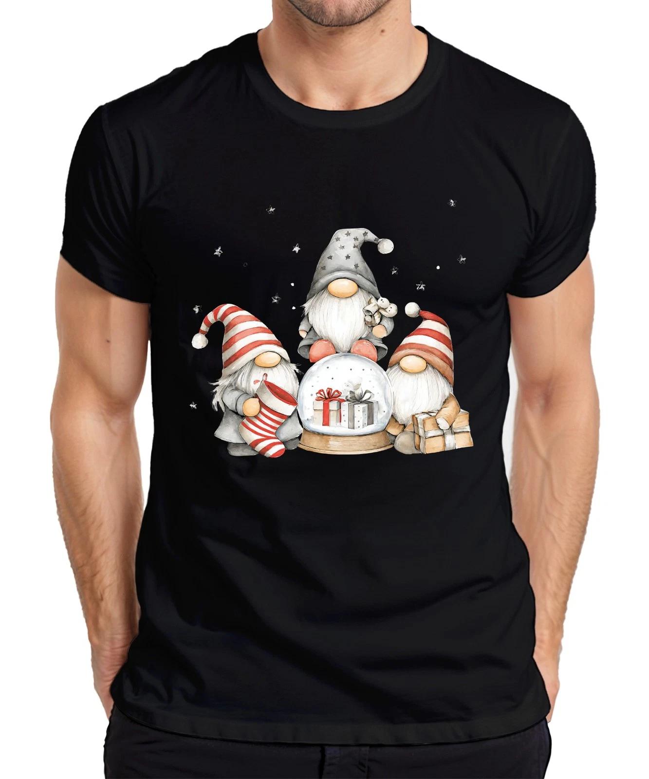 Weihnachtswichtel Schneekugel Geschenke skandinavisch Retro Herren T-Shirt XXXXL