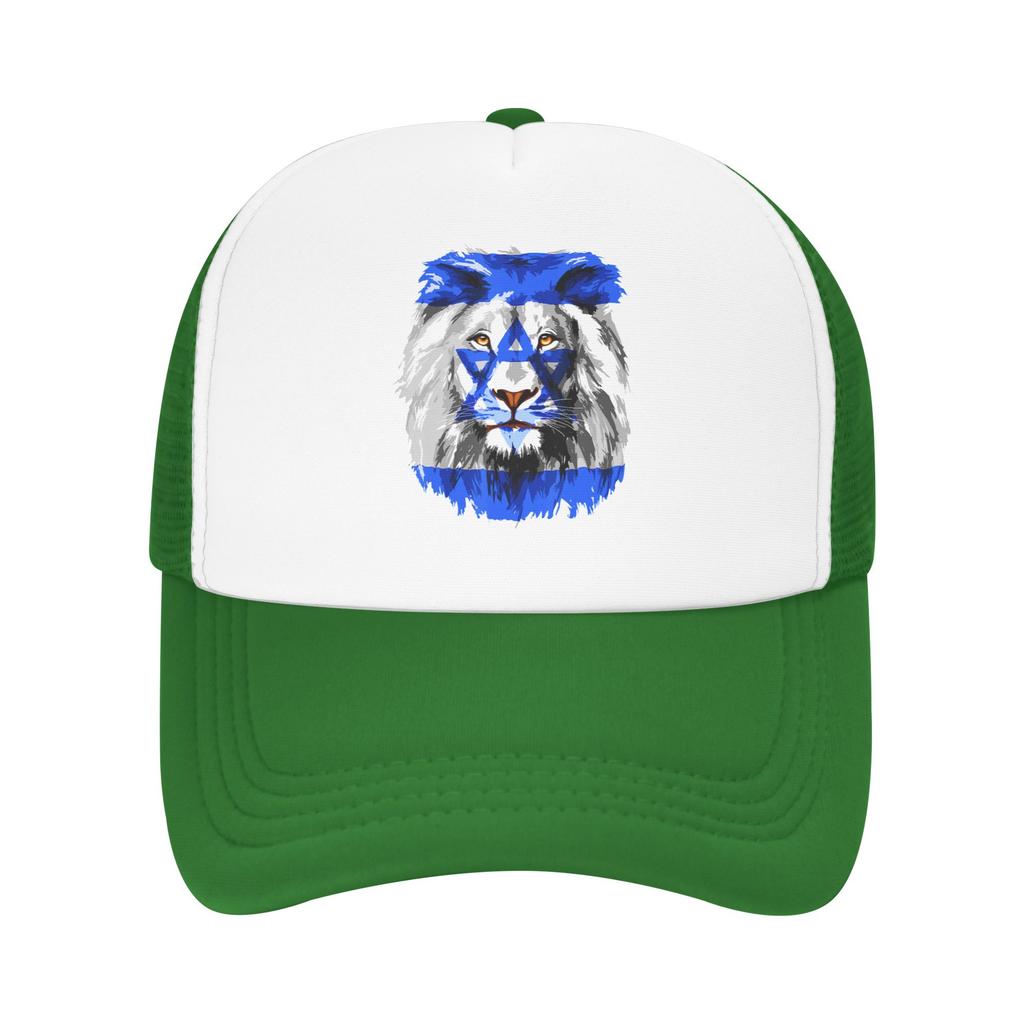 Flag of Israel Lion Jewish Israel Flag Mesh Baseball Caps Unisex Women HipHop Trucker Hat Hats Adjustable Summer Trucker Caps