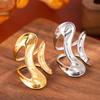 Women's 18K Gold-Plated Stainless Steel Open Ring with Colorfast Titanium Steel Finish