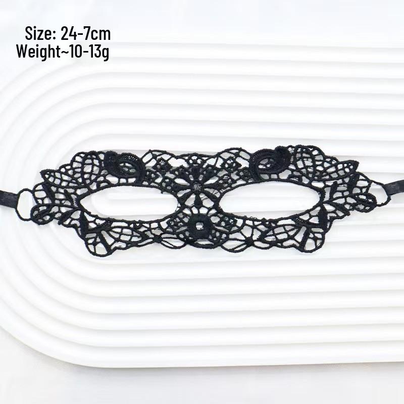 Adult Masquerade Irregular Black Lace Half Face Mask with Musical Note Design