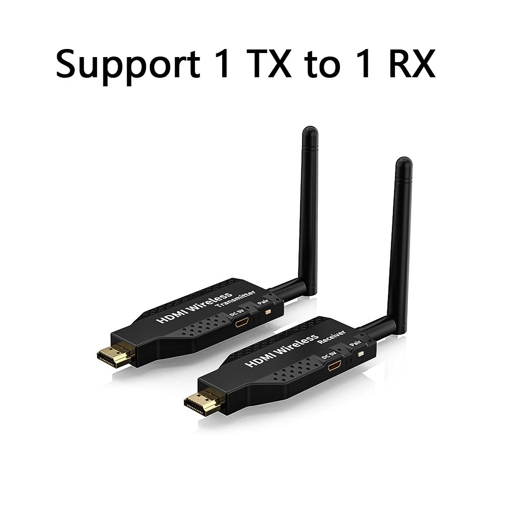Wireless for HDTV 50M Transmitter Receiver Plastic Material 1 Tx to 4 Rx for Camera PC to TV Proje 1080P