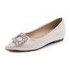 Temperament rhinestone flat shallow single shoes women's new inner height-increasing commuting shoes one pedal Doudou shoes