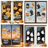 Festive Party Supplies for Halloween Castle Pet Static Cling Window Stickers, Spooky Bat Pumpkin Easy Peel Stick Wall Art Floral Glass Decals,