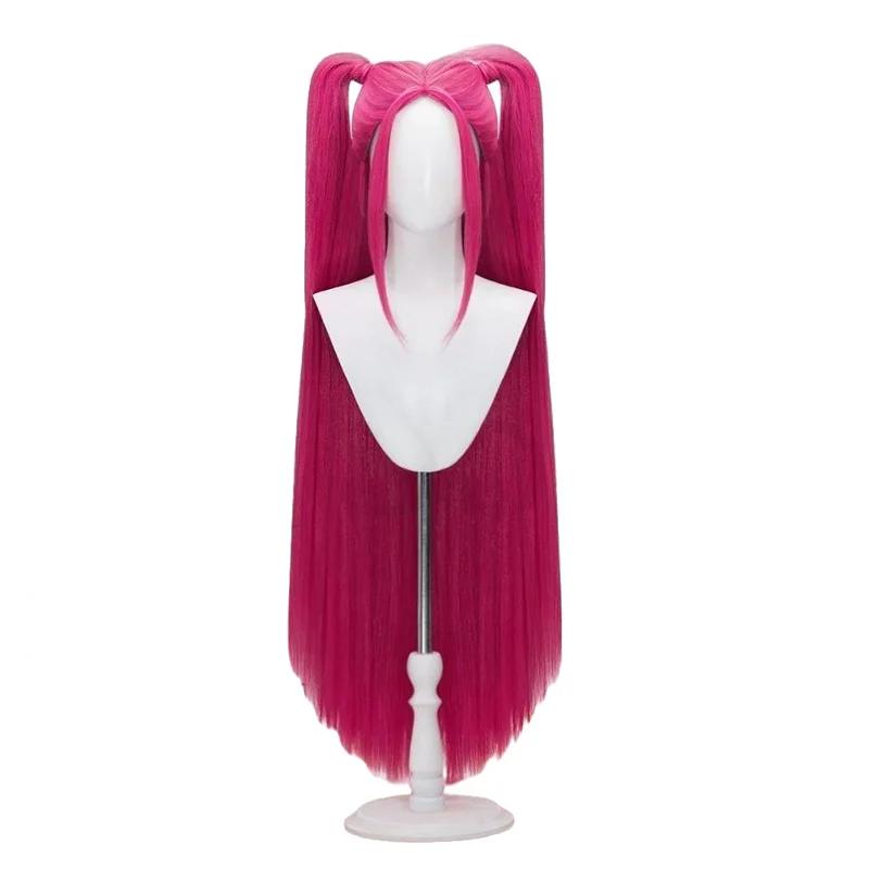 KPO-P Stijl Synthetische Cosplay Pruik Mi-ra Rum-i Zo-e Geïnspireerd Lang Paars Zwart Rood Hittebestendig Haar Carnaval Anime Feest 32inches